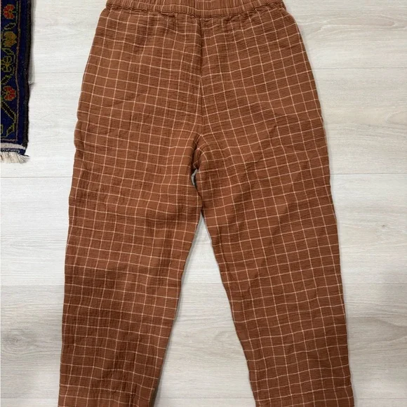 Madewell Tan Grid Pattern Trousers - Picture 5 of 7